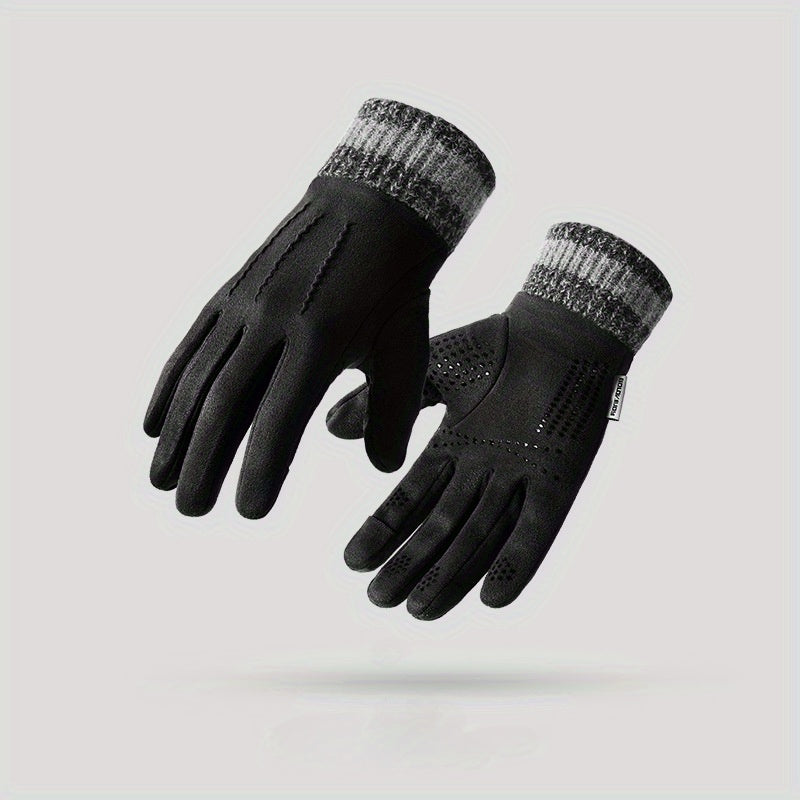 Retro Winter Riding Gloves Cold Wind Proof Thickened