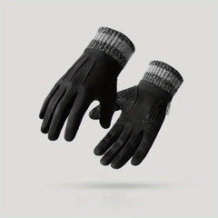 Retro Winter Riding Gloves Cold Wind Proof Thickened