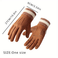 Retro Winter Riding Gloves Cold Wind Proof Thickened