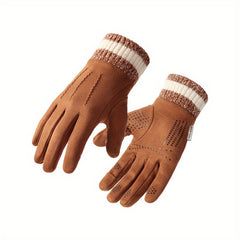 Retro Winter Riding Gloves Cold Wind Proof Thickened