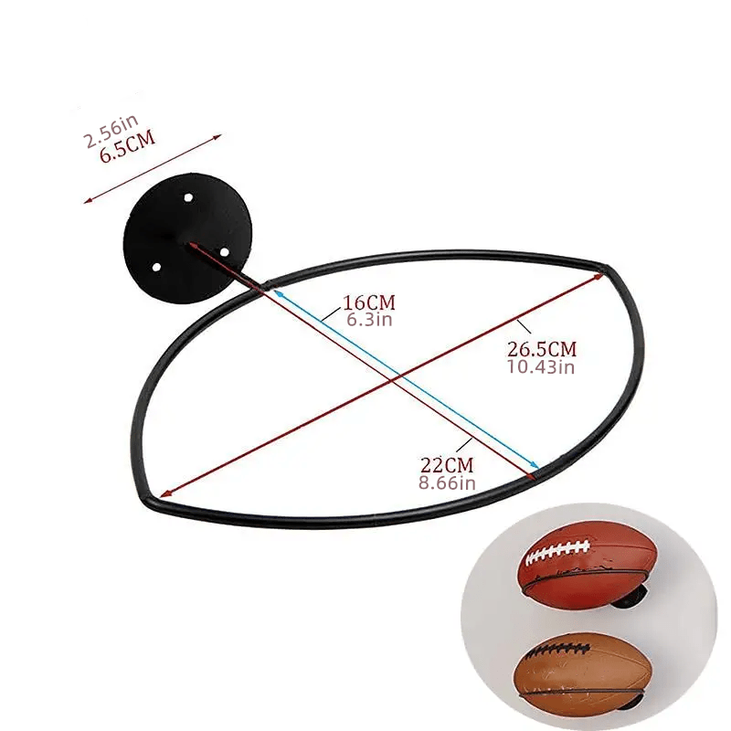Rugby Display Rack Wall Holder for Living Room Bedroom