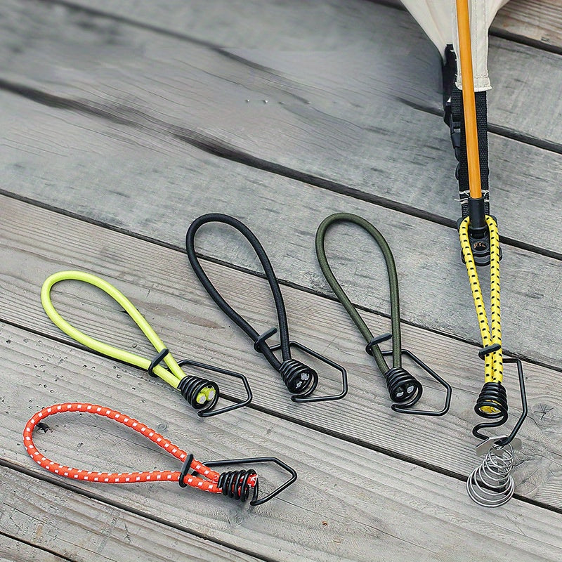 5pcs Tent Elastic Rope Bungee Cord Hooks for Camping, Boats, and Luggage