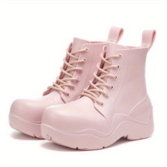 Women's Waterproof Rain Boots Anti-slip Platform Work Boots
