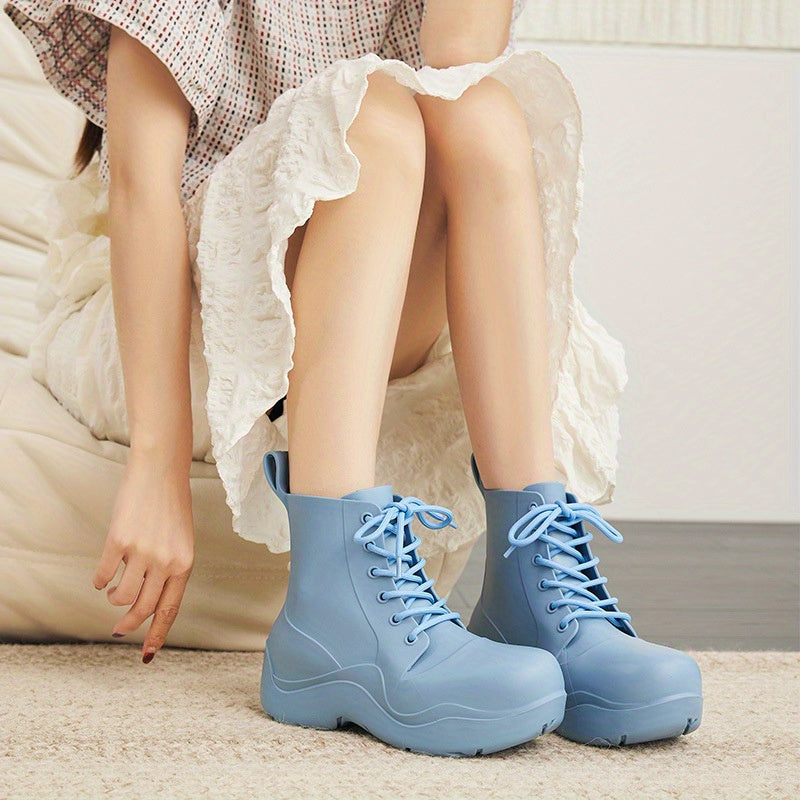 Women's Waterproof Rain Boots Anti-slip Platform Work Boots