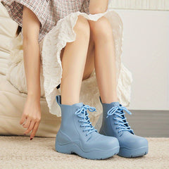 Women's Waterproof Rain Boots Anti-slip Platform Work Boots