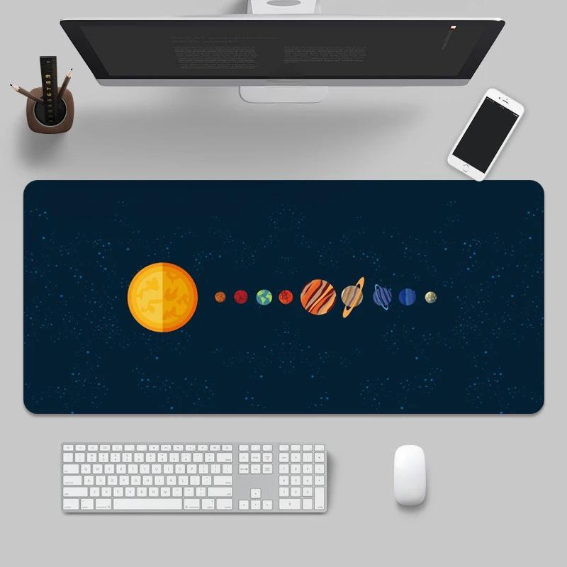 Space Planet Pattern Large Mouse Pad Rubber Keyboard Pad