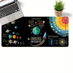 Space Planet Pattern Large Mouse Pad Rubber Keyboard Pad