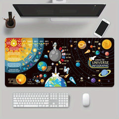 Space Planet Pattern Large Mouse Pad Rubber Keyboard Pad