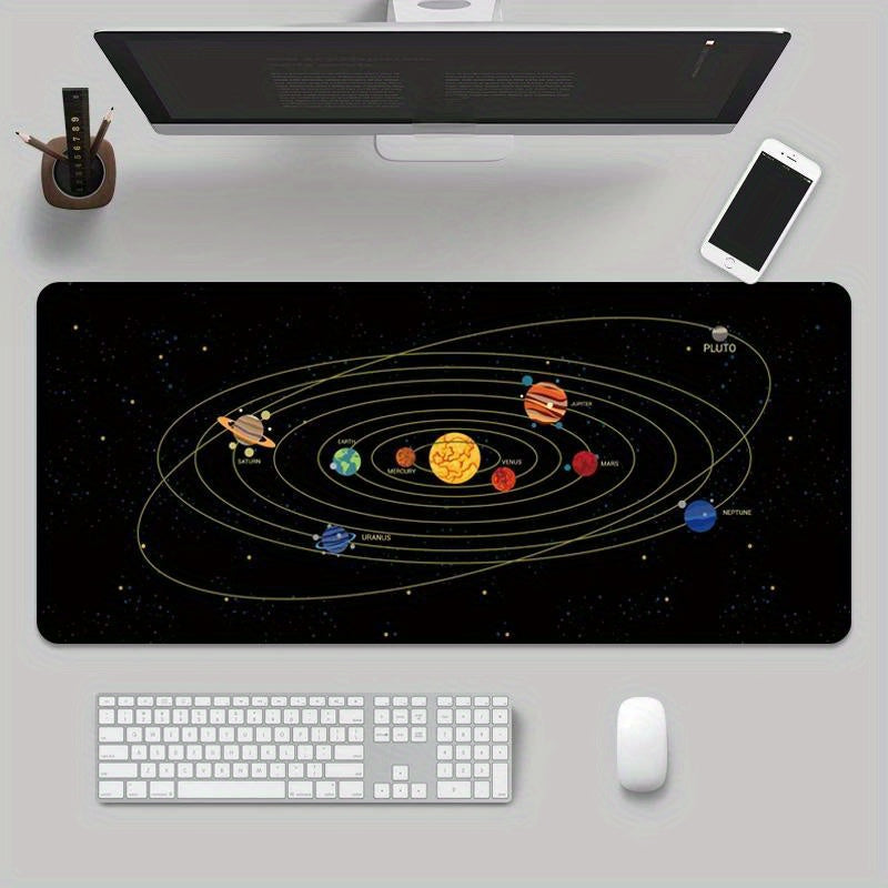 Space Planet Pattern Large Mouse Pad Rubber Keyboard Pad