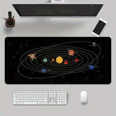 Space Planet Pattern Large Mouse Pad Rubber Keyboard Pad