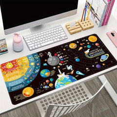 Space Planet Pattern Large Mouse Pad Rubber Keyboard Pad