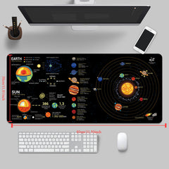 Space Planet Pattern Large Mouse Pad Rubber Keyboard Pad