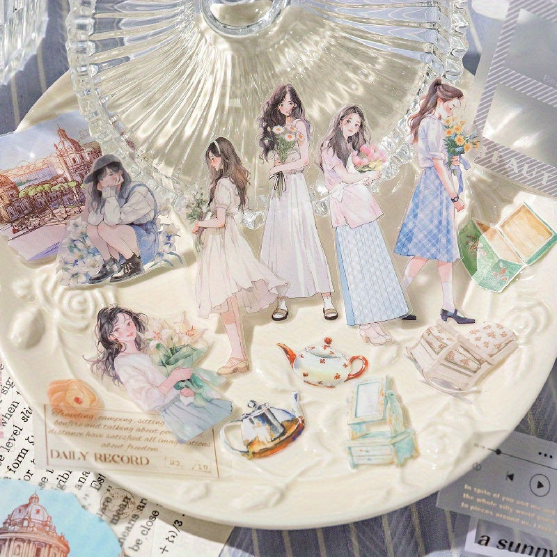 Flower Architectural Scrapbook Tape Sticker DIY Decoration