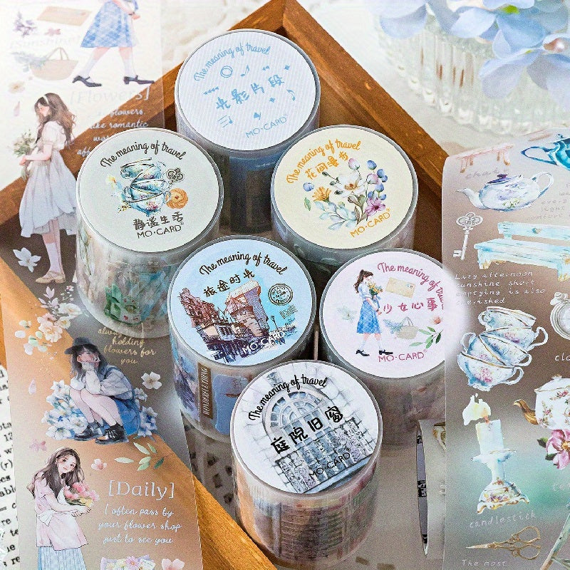 Flower Architectural Scrapbook Tape Sticker DIY Decoration