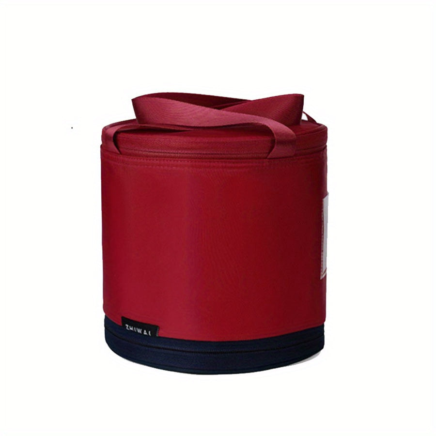 Round Retractable Lunch Box Large Capacity Handheld Bag