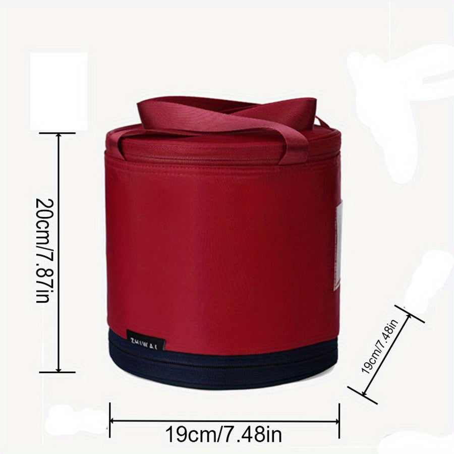 Round Retractable Lunch Box Large Capacity Handheld Bag