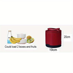 Round Retractable Lunch Box Large Capacity Handheld Bag