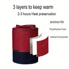 Round Retractable Lunch Box Large Capacity Handheld Bag