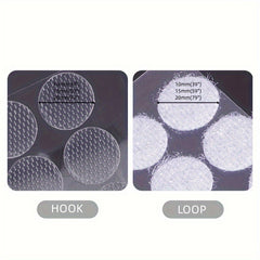 Self Adhesive Dots Hook & Loop Sticky Back Coins 10mm 108pairs 15mm 102pairs 20m