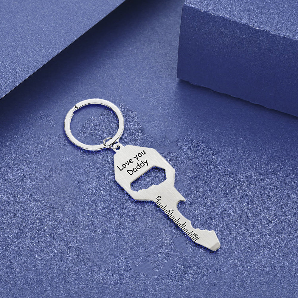 Stainless Steel Keychain Bottle Opener with Velvet Bag