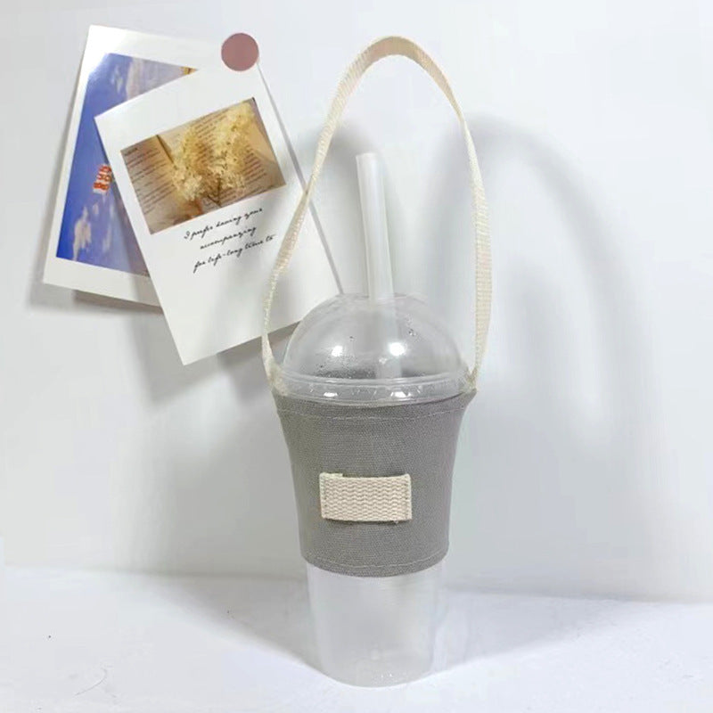 Insulated Cup Canvas Sleeve with Carry Strap - Portable Cup Holder