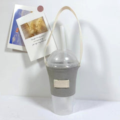 Insulated Cup Canvas Sleeve with Carry Strap - Portable Cup Holder