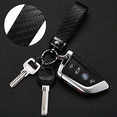 Carbon Fiber Microfiber Leather Keychain