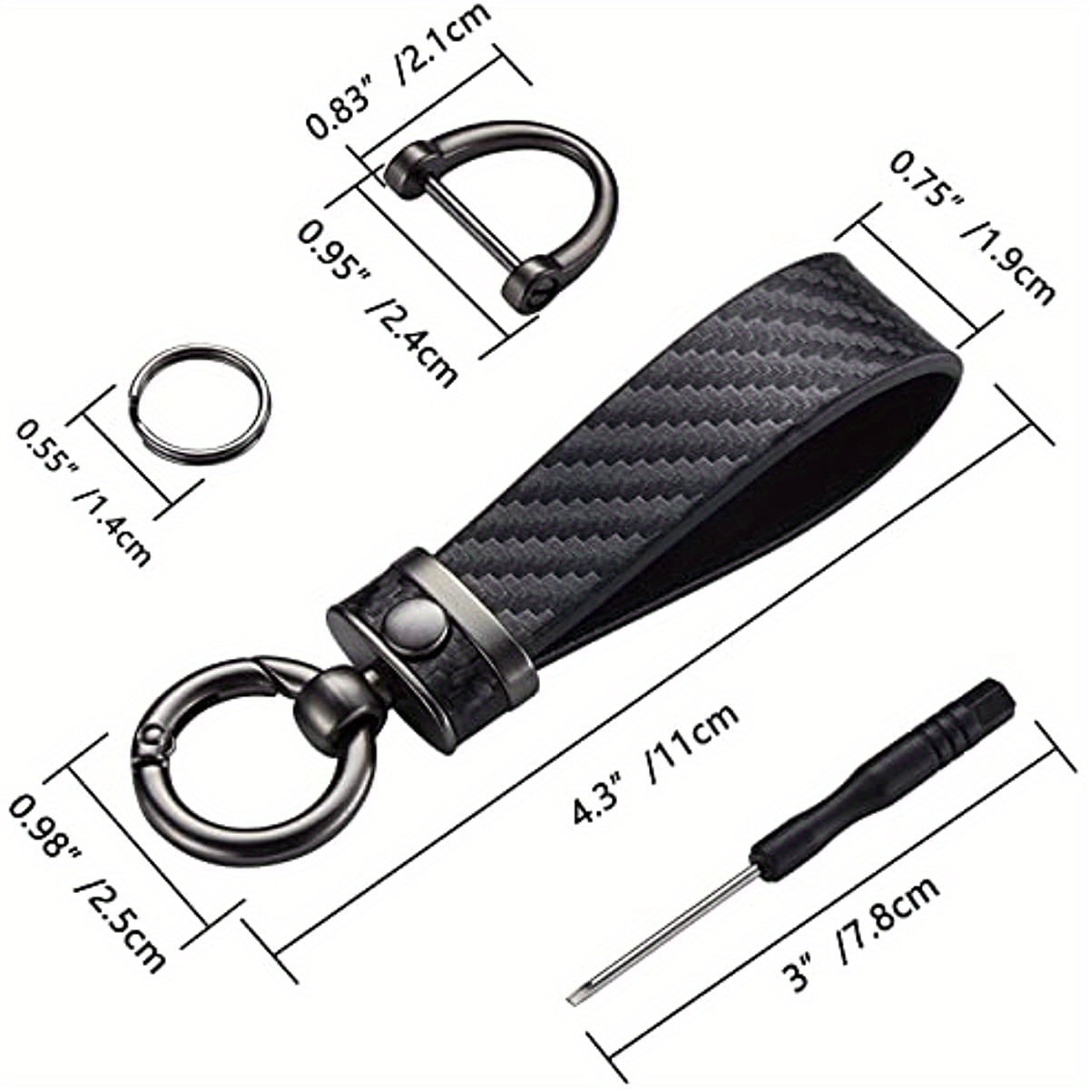 Carbon Fiber Microfiber Leather Keychain