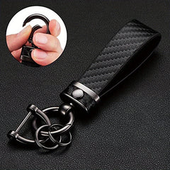 Carbon Fiber Microfiber Leather Keychain
