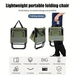 Portable Folding Chair For Camping Fishing with Zipper Storage Bag