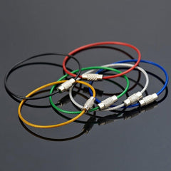 10pcs Stainless Steel Keychain Outdoor Key Holder Key Ring Cable