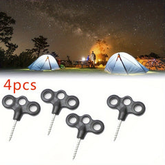 4pcs Luminous Tent Screw Nails - Outdoor Camping Hiking