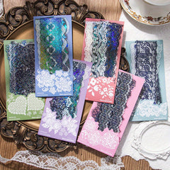 10pcs Lace Theme Border Decoration Stickers Scrapbook Diary Album Decor Clear