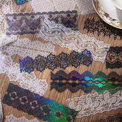 10pcs Lace Theme Border Decoration Stickers Scrapbook Diary Album Decor Clear