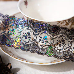 10pcs Lace Theme Border Decoration Stickers Scrapbook Diary Album Decor Clear