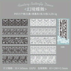 10pcs Lace Theme Border Decoration Stickers Scrapbook Diary Album Decor Clear