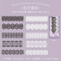 10pcs Lace Theme Border Decoration Stickers Scrapbook Diary Album Decor Clear