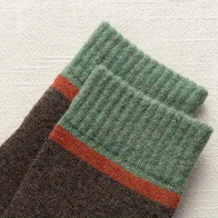 5 Pairs Men's Wool Blend Crew Socks Warm & Cozy for Autumn Winter