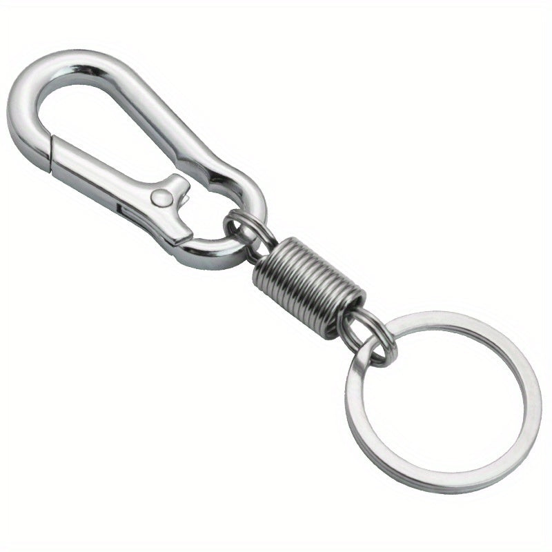 2pcs Stainless Steel Carabiner Shape Keychain Climbing Hook Rings