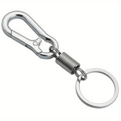 2pcs Stainless Steel Carabiner Shape Keychain Climbing Hook Rings