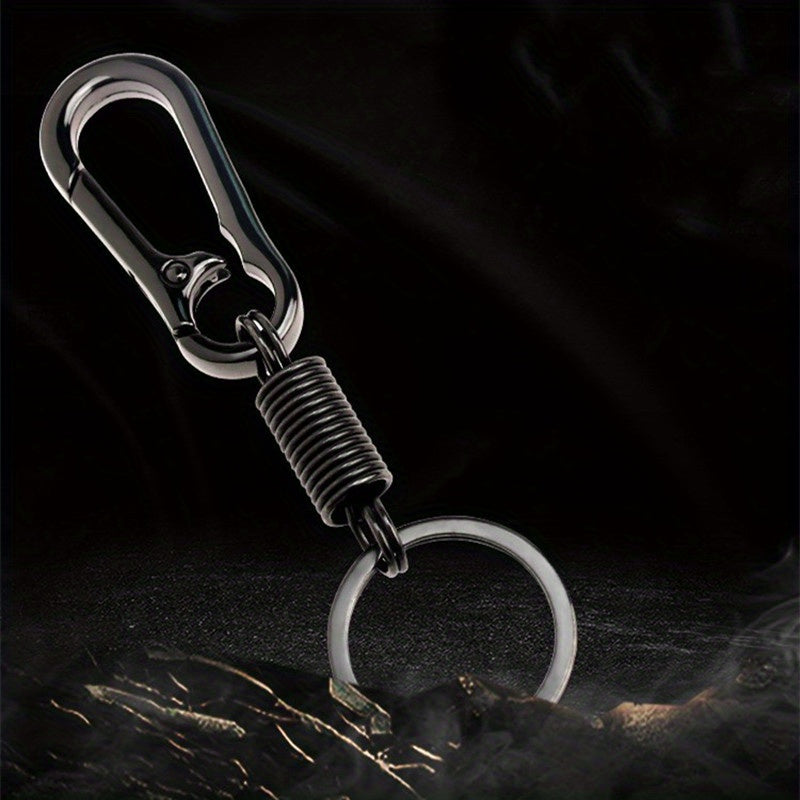2pcs Stainless Steel Carabiner Shape Keychain Climbing Hook Rings