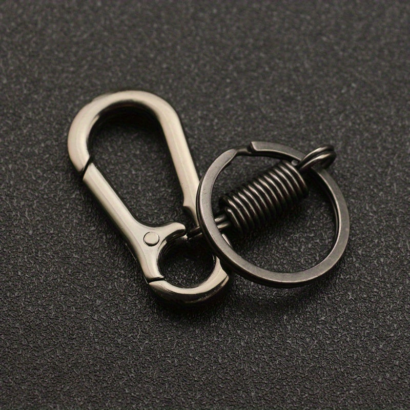 2pcs Stainless Steel Carabiner Shape Keychain Climbing Hook Rings