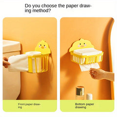 Small Yellow Duck Tissue Box Wall Mounted Storage Box