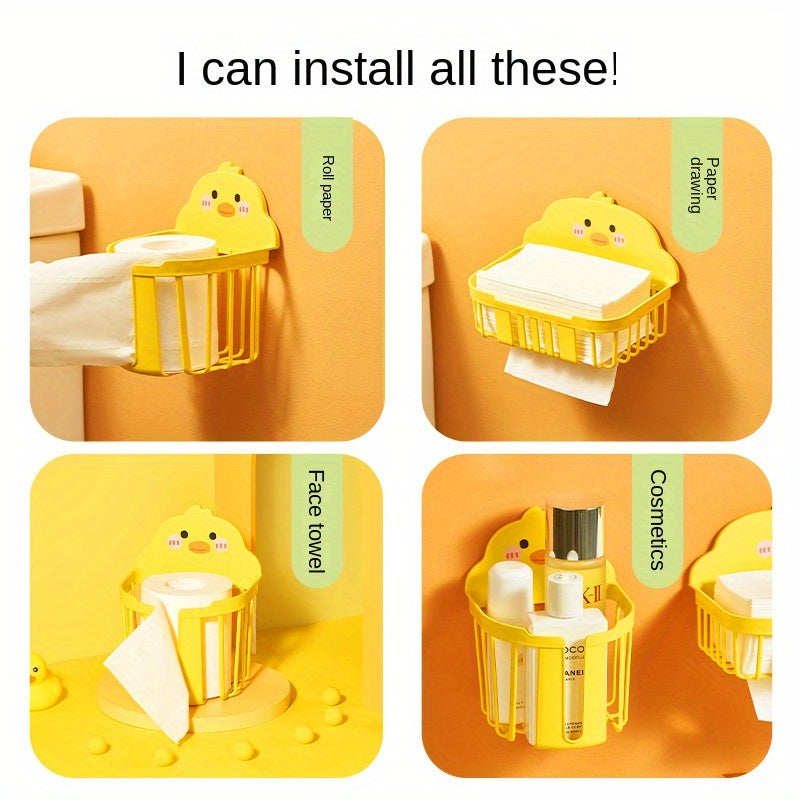 Small Yellow Duck Tissue Box Wall Mounted Storage Box