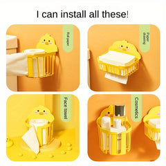 Small Yellow Duck Tissue Box Wall Mounted Storage Box