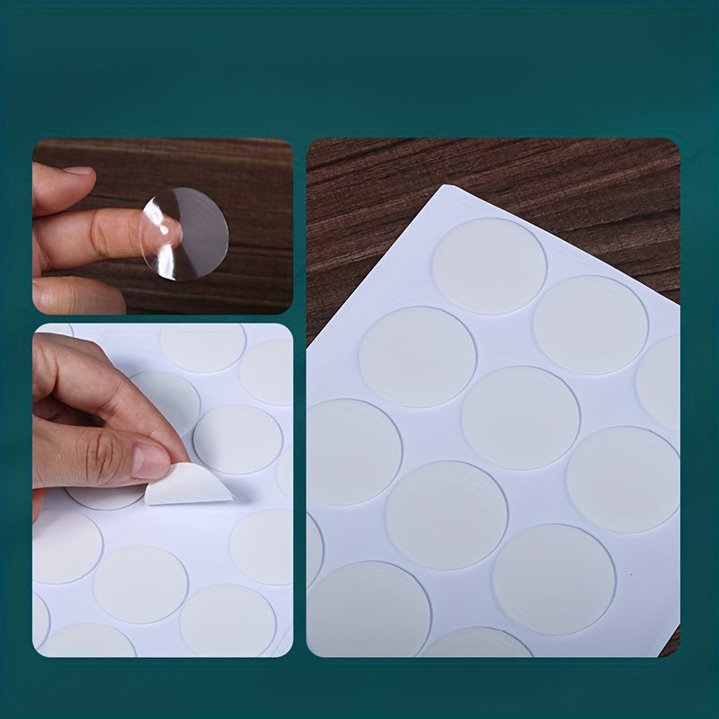 12pcs Car Ornament Transparent Round Adhesive Traceless Car Adhesive