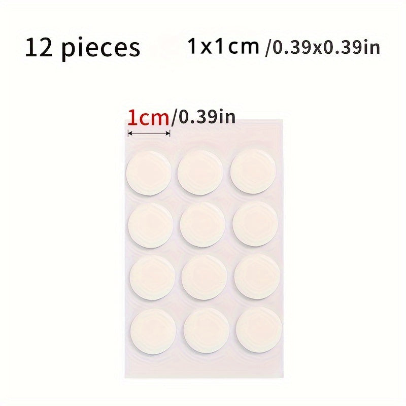 12pcs Car Ornament Transparent Round Adhesive Traceless Car Adhesive