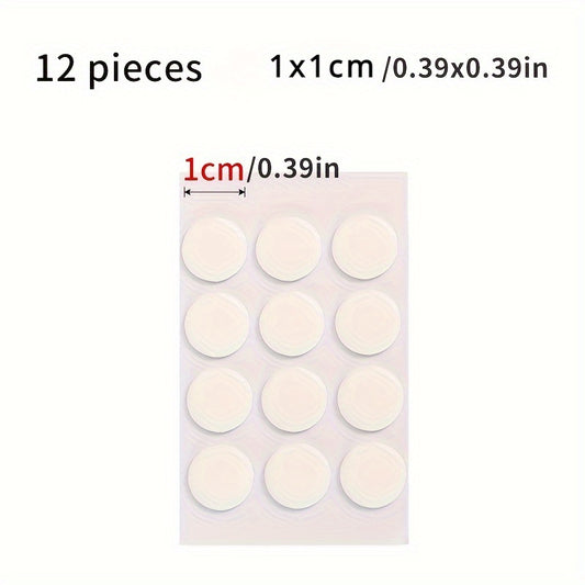 12pcs Car Ornament Transparent Round Adhesive Traceless Car Adhesive