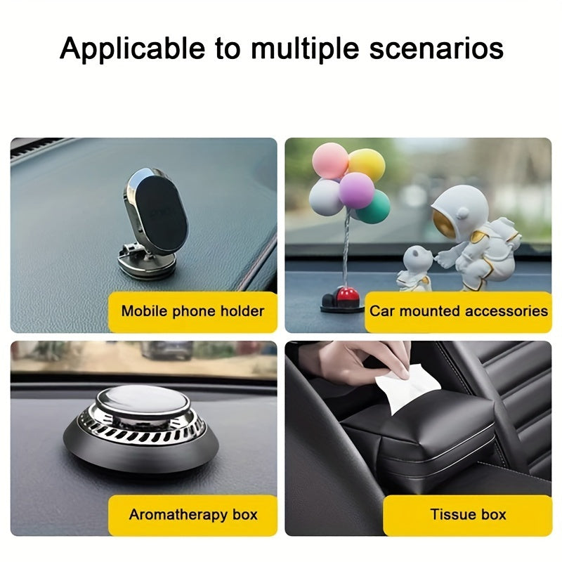 12pcs Car Ornament Transparent Round Adhesive Traceless Car Adhesive