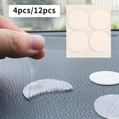 12pcs Car Ornament Transparent Round Adhesive Traceless Car Adhesive